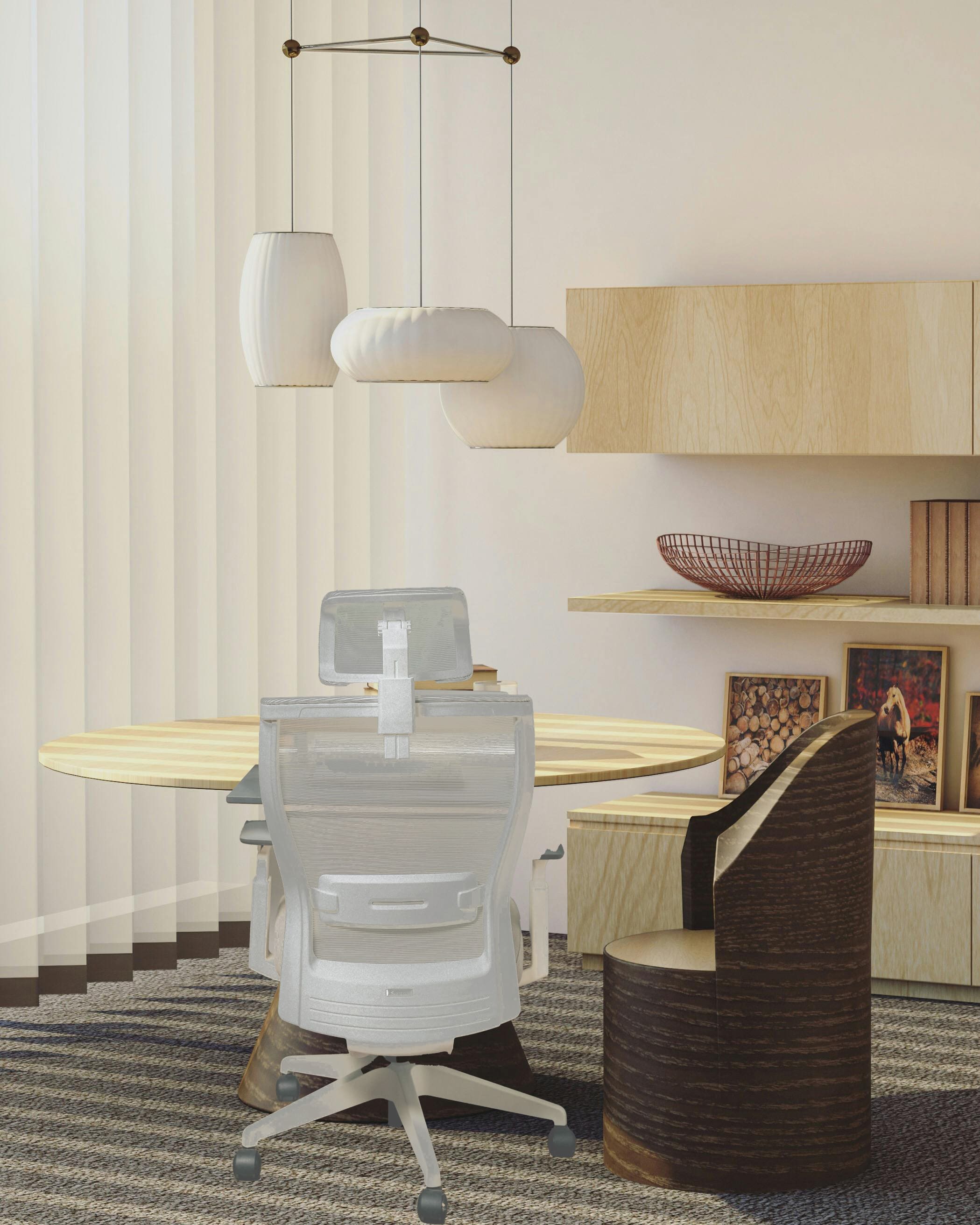 グレーのチェアを置いた部屋